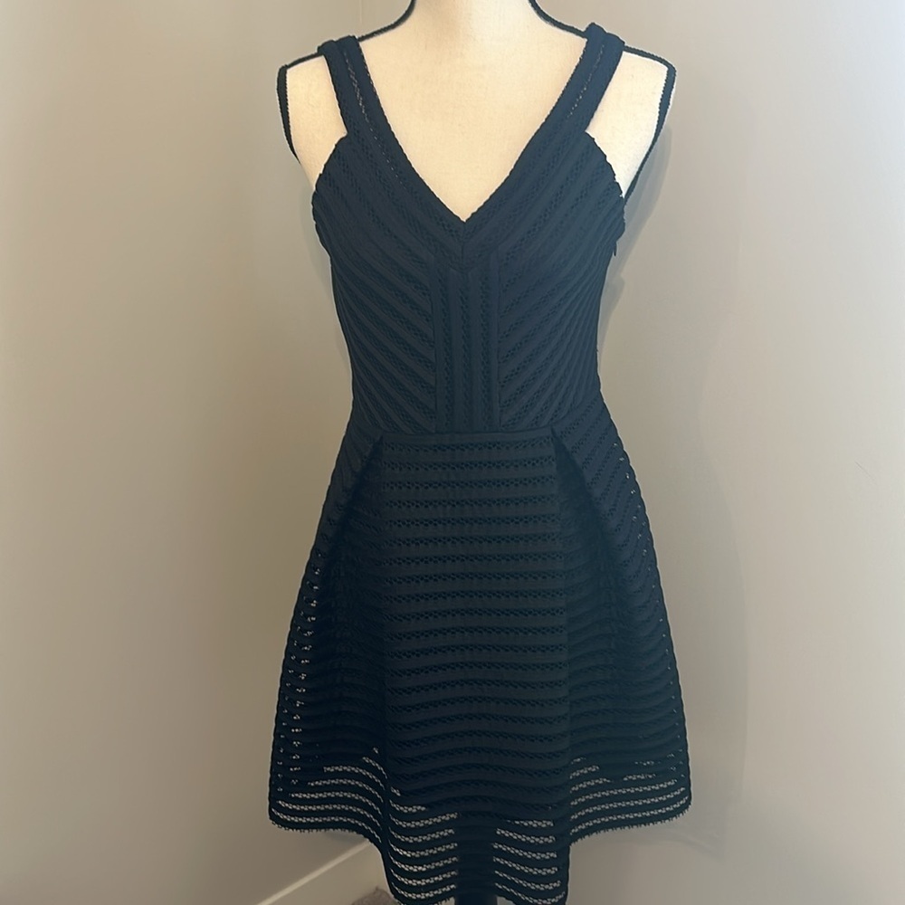 Black Structured Mini Dress Express